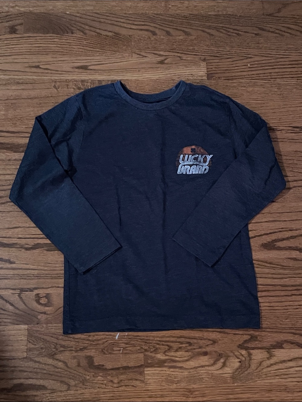 Lucky Brand Navy Long Sleeve Tee with Chest Logo